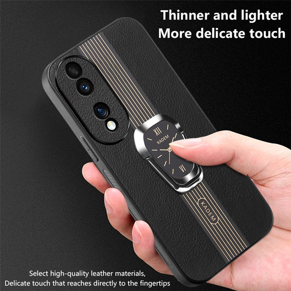KADEM For Honor 70 5G Cover TPU+Acrylic Phone Shell with PU Leather Coating