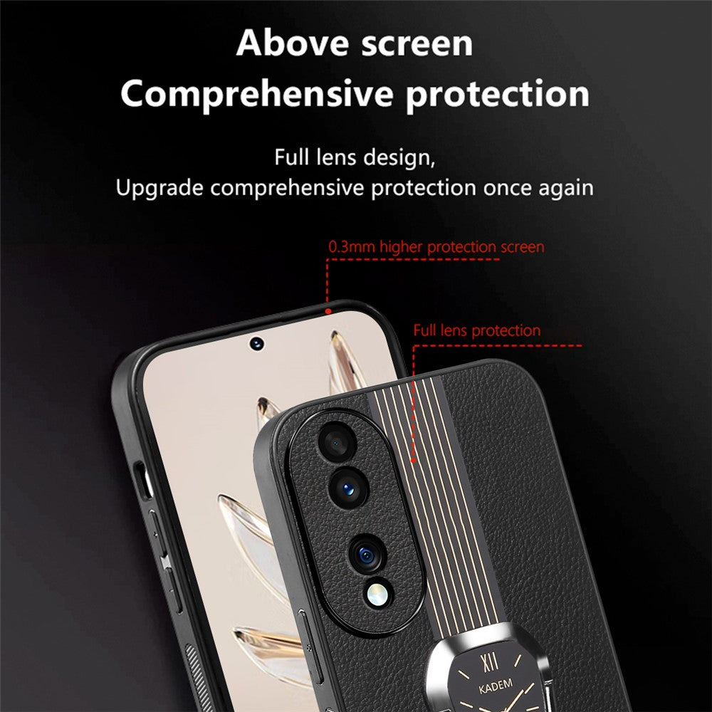 KADEM For Honor 70 5G Cover TPU+Acrylic Phone Shell with PU Leather Coating