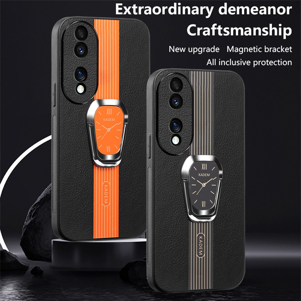 KADEM For Honor 70 5G Cover TPU+Acrylic Phone Shell with PU Leather Coating