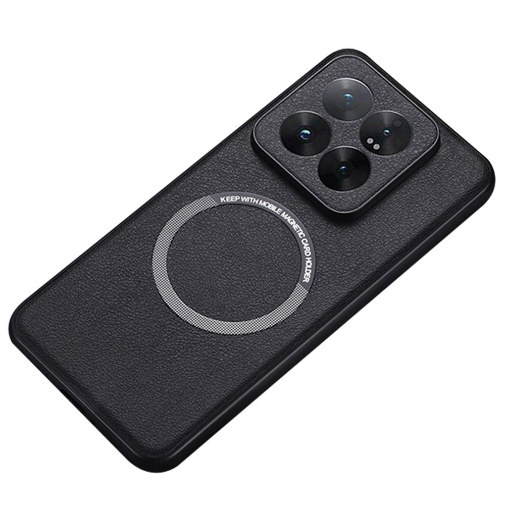 For Xiaomi 14 Case Magnetic Case PU Leather+TPU Cell Phone Cover