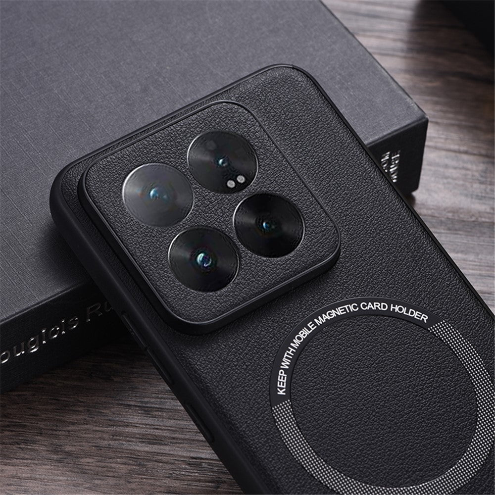 For Xiaomi 14 Case Magnetic Case PU Leather+TPU Cell Phone Cover