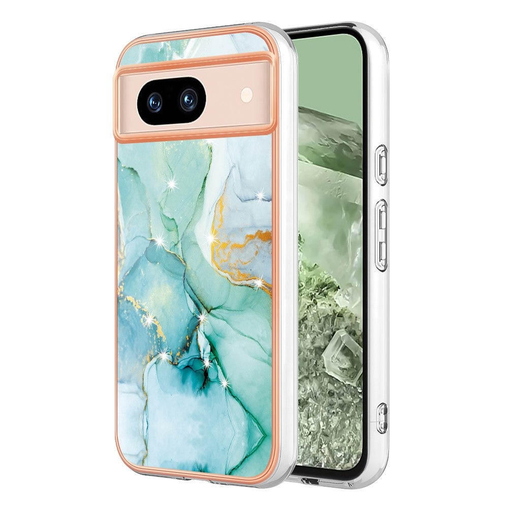Pixel 8a Schutzhülle – Mit Marmormuster 2,0 mm Galvanik-Rückseite