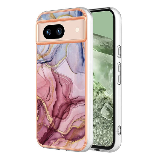Pixel 8a Schutzhülle – Mit Marmormuster 2,0 mm Galvanik-Rückseite
