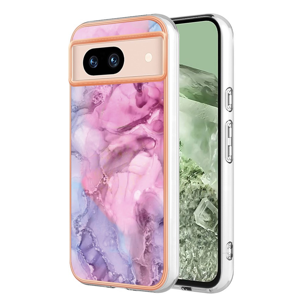 Pixel 8a Schutzhülle – Mit Marmormuster 2,0 mm Galvanik-Rückseite