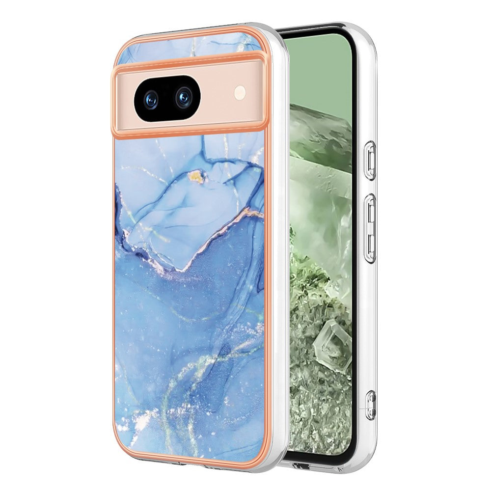 Pixel 8a Schutzhülle – Mit Marmormuster 2,0 mm Galvanik-Rückseite