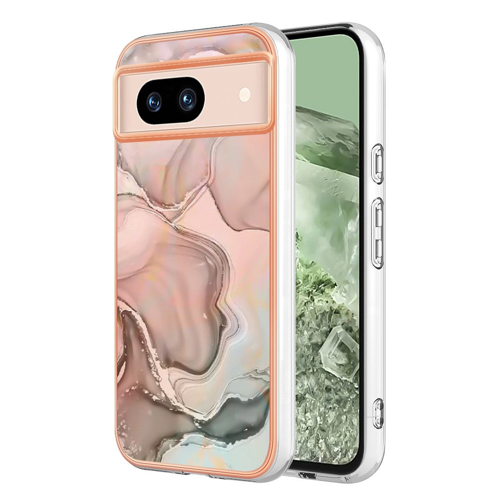 Pixel 8a Schutzhülle – Mit Marmormuster 2,0 mm Galvanik-Rückseite