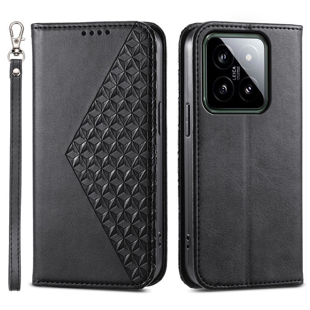 For Xiaomi 14 Phone Case Scratch-proof PU Leather Imprinted Wallet Cover