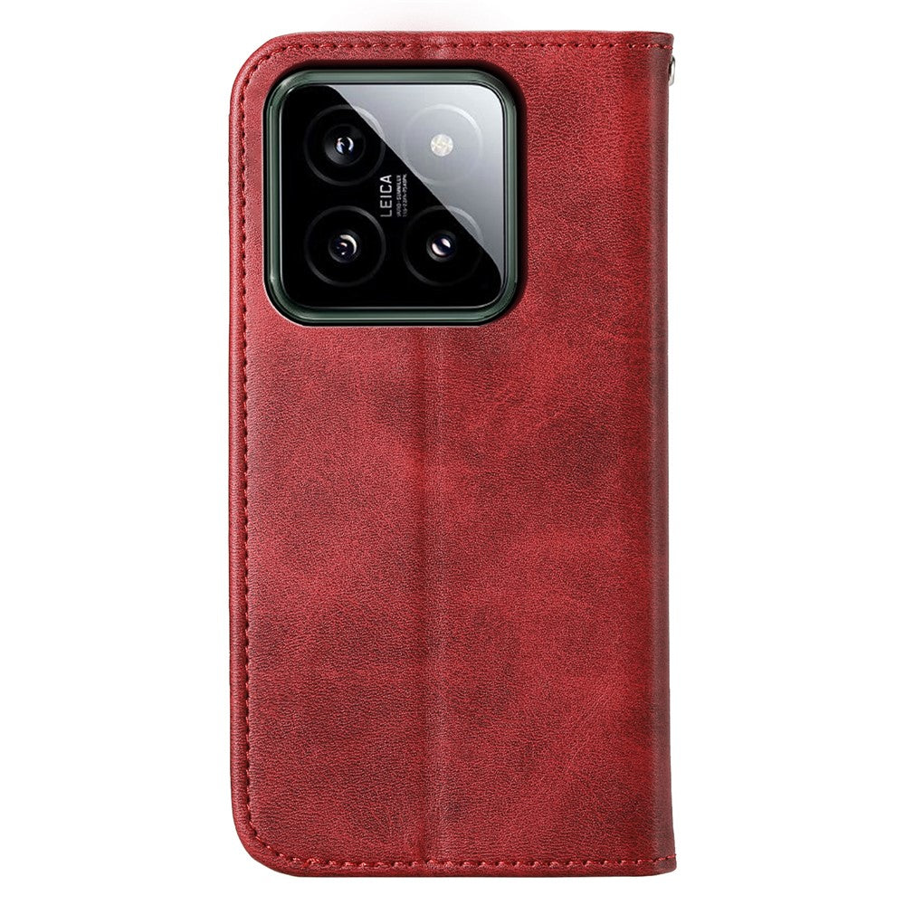 For Xiaomi 14 Phone Case Scratch-proof PU Leather Imprinted Wallet Cover