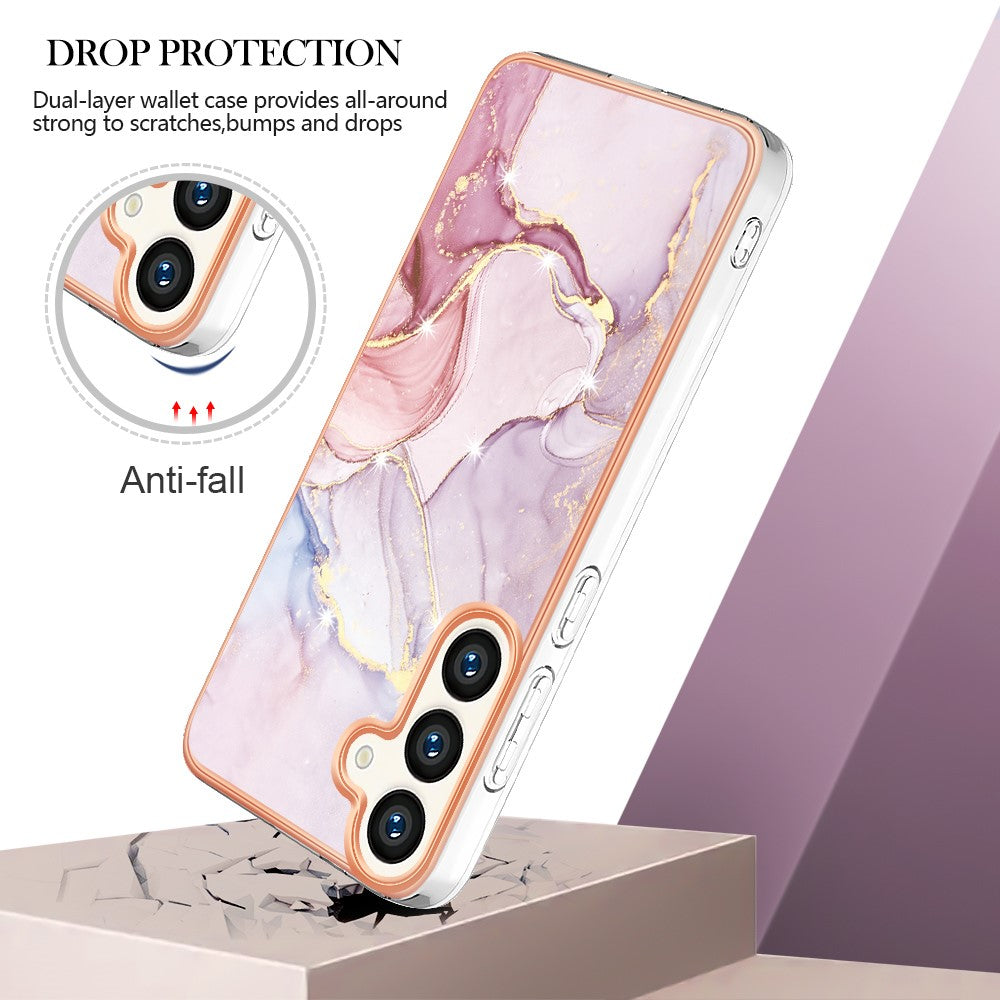 Galaxy S24 Schutzhülle – Mit Marmormuster 2,0 mm Galvanik-Rückseite