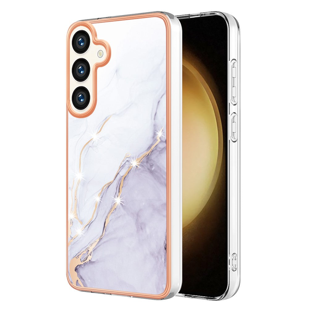 Galaxy S24 Schutzhülle – Mit Marmormuster 2,0 mm Galvanik-Rückseite