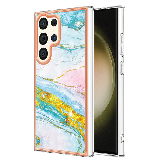 Galaxy S24 Ultra Schutzhülle – Mit Marmormuster 2,0 mm Galvanik-Rückseite