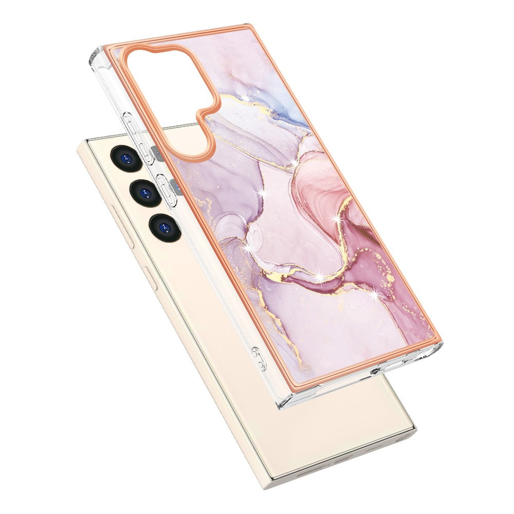Galaxy S24 Ultra Schutzhülle – Mit Marmormuster 2,0 mm Galvanik-Rückseite