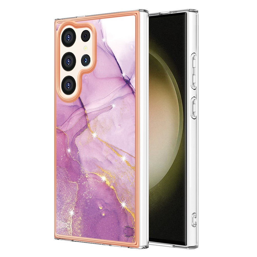 Galaxy S24 Ultra Schutzhülle – Mit Marmormuster 2,0 mm Galvanik-Rückseite