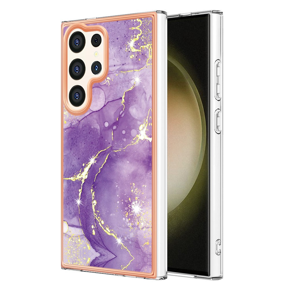 Galaxy S24 Ultra Schutzhülle – Mit Marmormuster 2,0 mm Galvanik-Rückseite