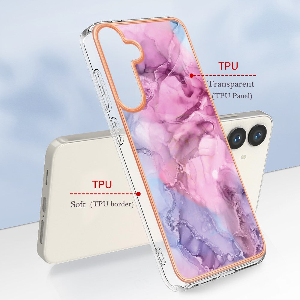 Galaxy S24 Schutzhülle – Mit Marmormuster 2,0 mm Galvanik-Rückseite