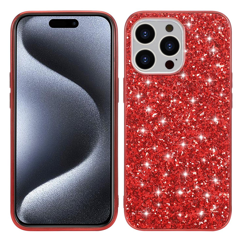 iPhone 15 Pro Schutzhülle – Funkelnde Glitzer-Rückseite