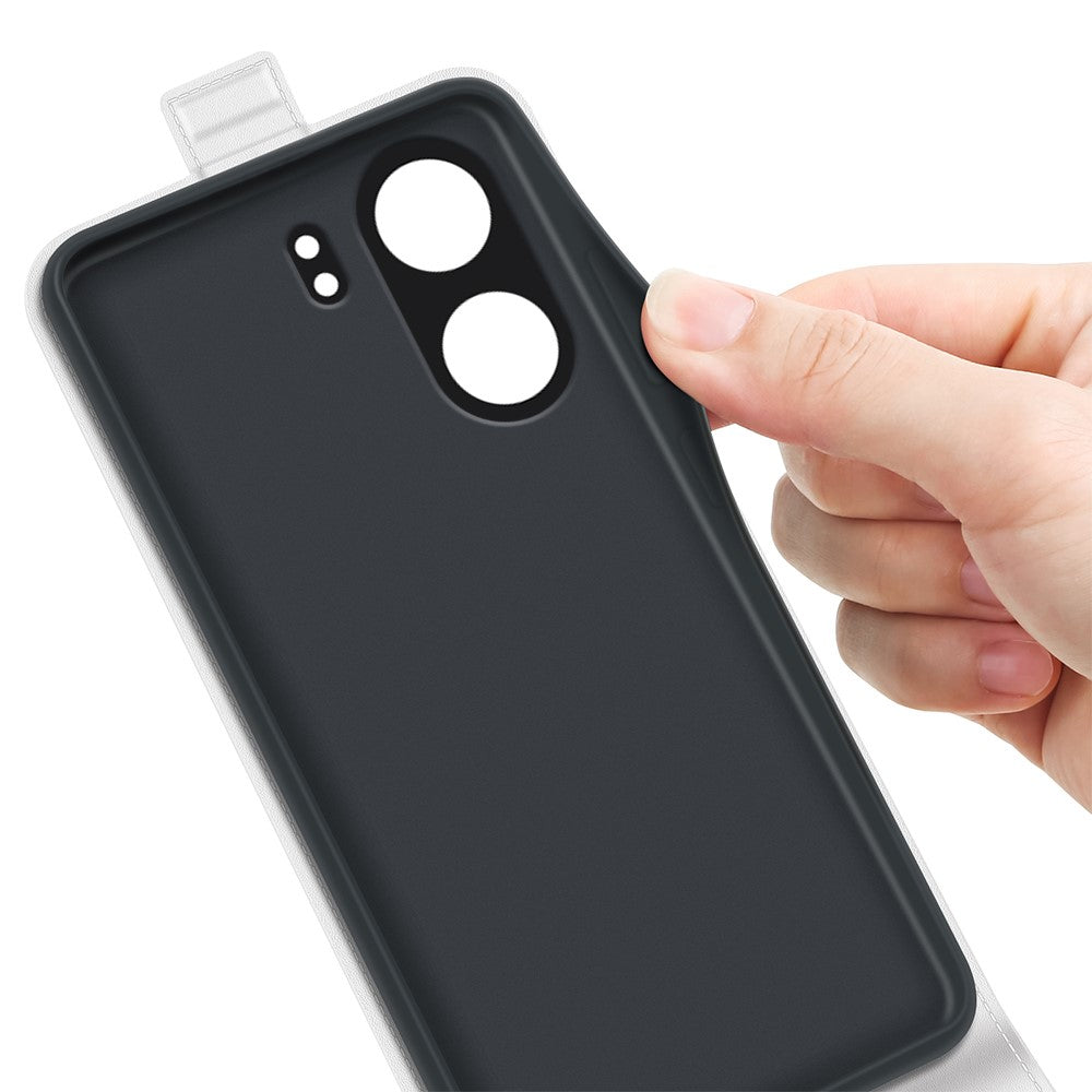 Vertical Flip Case for Xiaomi Redmi 13C 4G / Poco C65 4G Shell Crazy Horse Texture Leather Phone Cover
