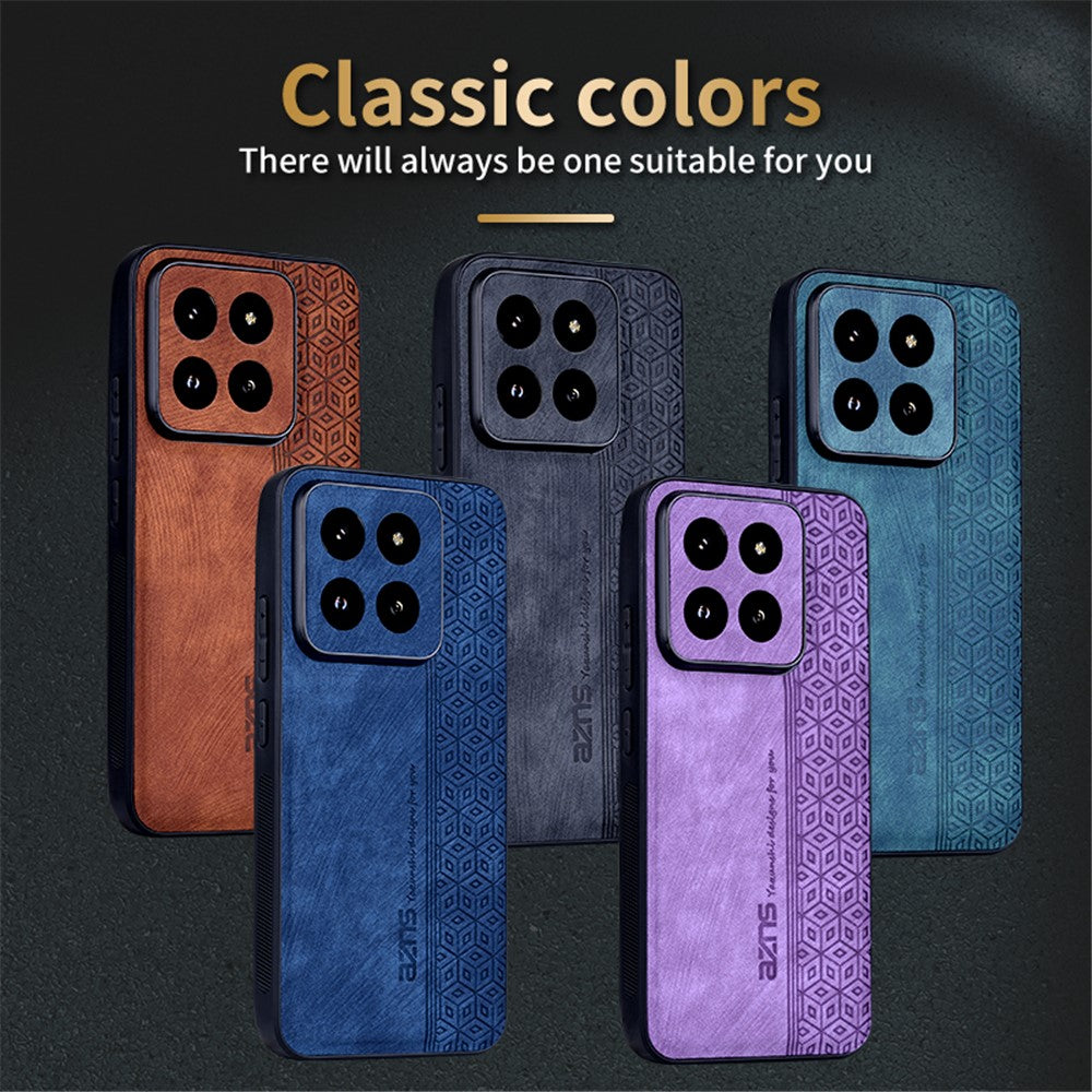 AZNS For Xiaomi 14 Pro Phone Case PU Leather Non-Slip Grip Back Cover