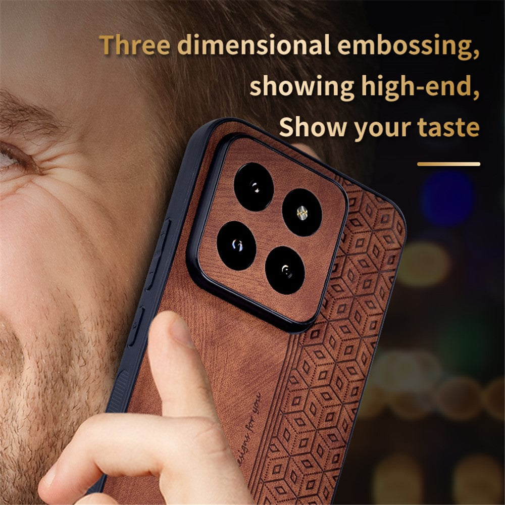 AZNS For Xiaomi 14 Pro Phone Case PU Leather Non-Slip Grip Back Cover