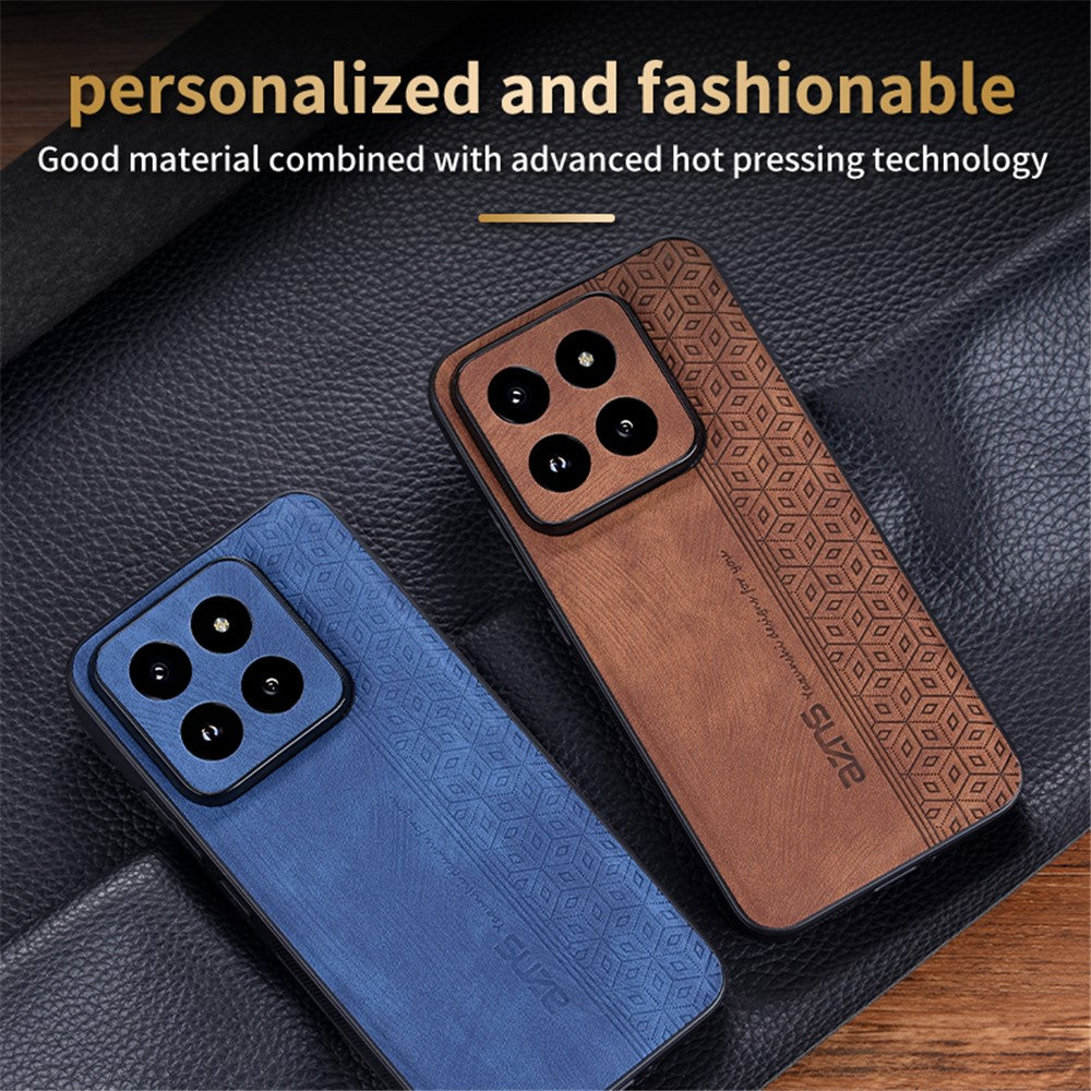 AZNS For Xiaomi 14 Pro Phone Case PU Leather Non-Slip Grip Back Cover