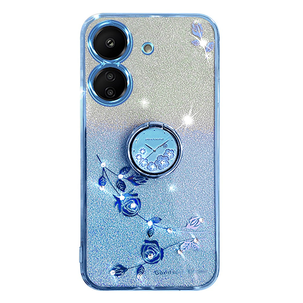 KADEM For Xiaomi Redmi 13C 4G / Poco C65 4G Cover Flower Pattern Kickstand TPU Cell Phone Cases