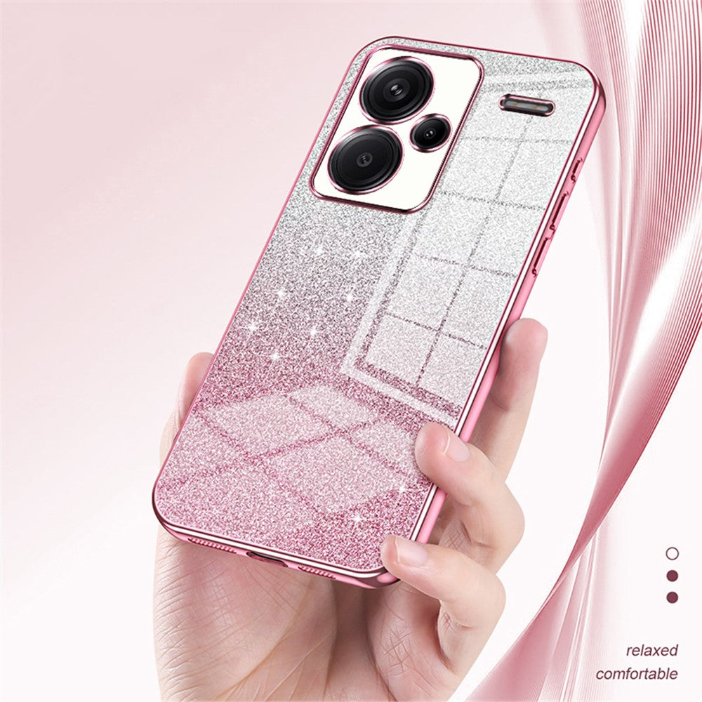 For Xiaomi Redmi Note 13 Pro+ 5G TPU Cover Precise Cutout Glitter Design Cell Phone Case
