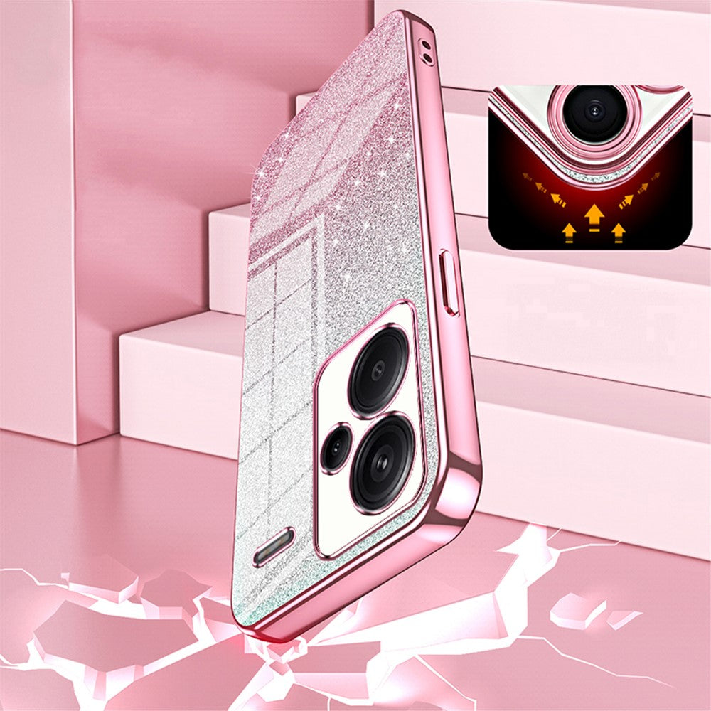 For Xiaomi Redmi Note 13 Pro+ 5G TPU Cover Precise Cutout Glitter Design Cell Phone Case