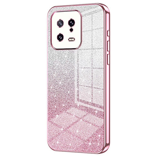 Xiaomi 13 Handyhülle – Weiche TPU- mit präzisem Ausschnitt, Farbverlauf und Glitzer-Design