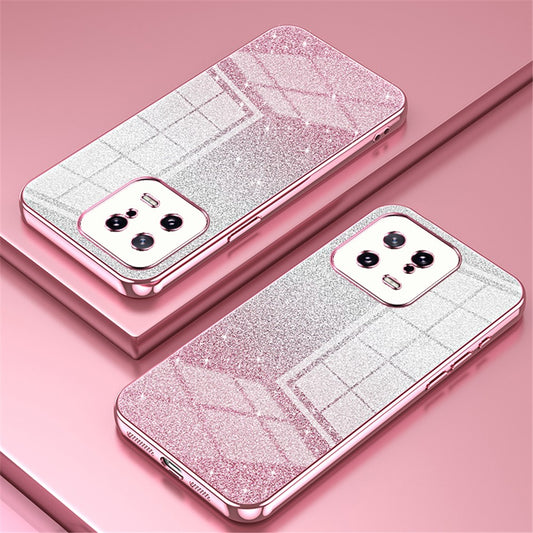 Xiaomi 13 Handyhülle – Weiche TPU- mit präzisem Ausschnitt, Farbverlauf und Glitzer-Design