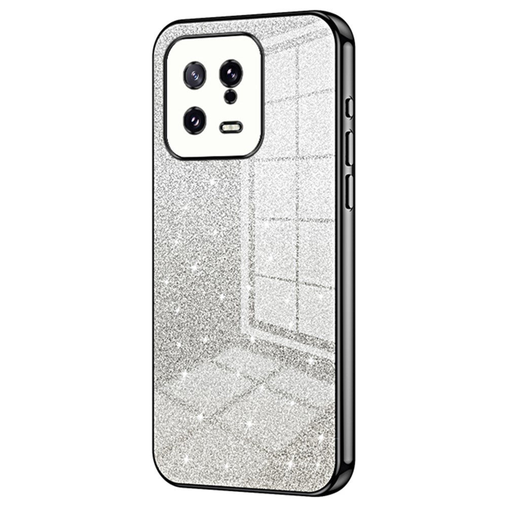 For Xiaomi 13 Cover Soft TPU Precise Cutout Gradient Glitter Design Cell Phone Case