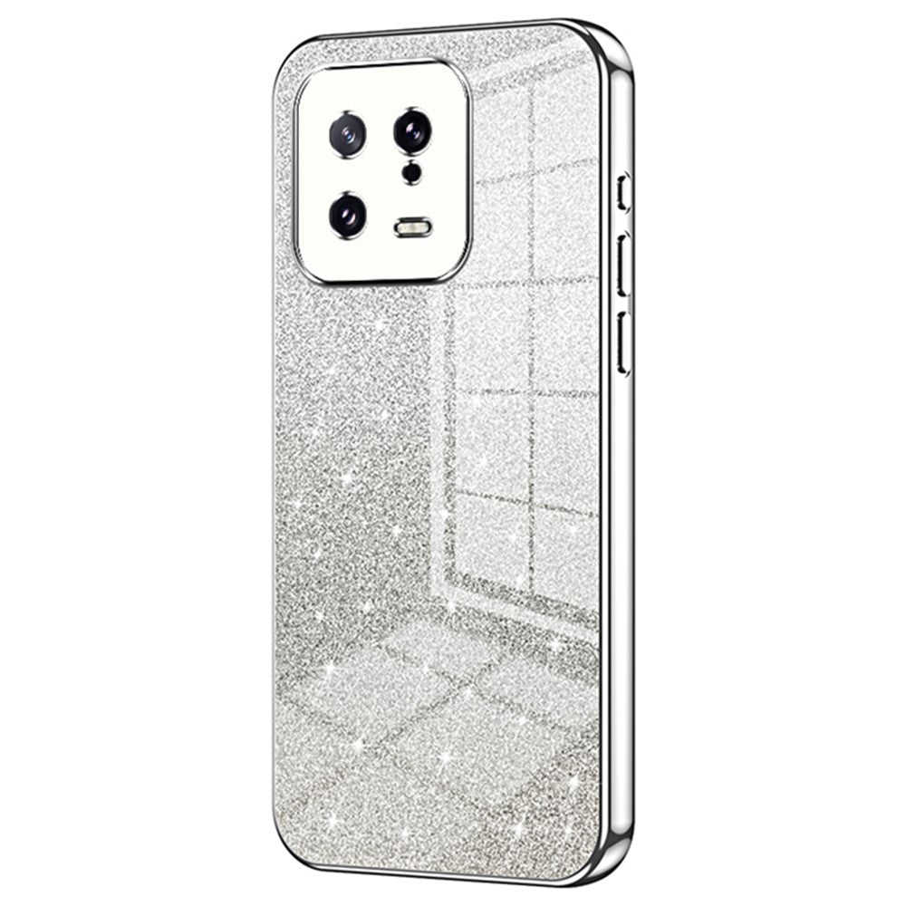 For Xiaomi 13 Cover Soft TPU Precise Cutout Gradient Glitter Design Cell Phone Case