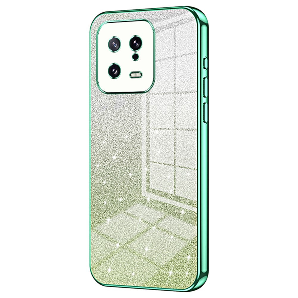 For Xiaomi 13 Cover Soft TPU Precise Cutout Gradient Glitter Design Cell Phone Case