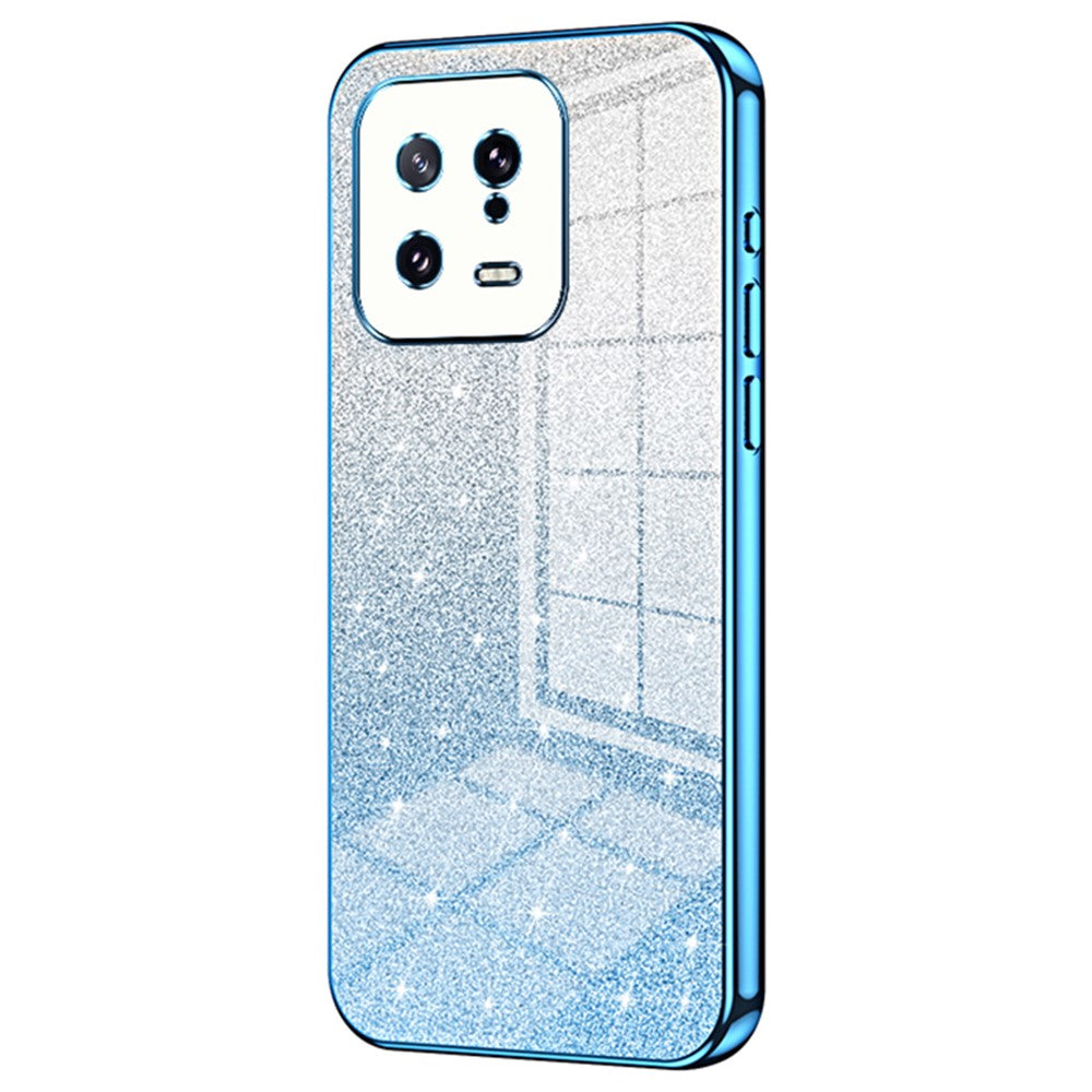 For Xiaomi 13 Cover Soft TPU Precise Cutout Gradient Glitter Design Cell Phone Case