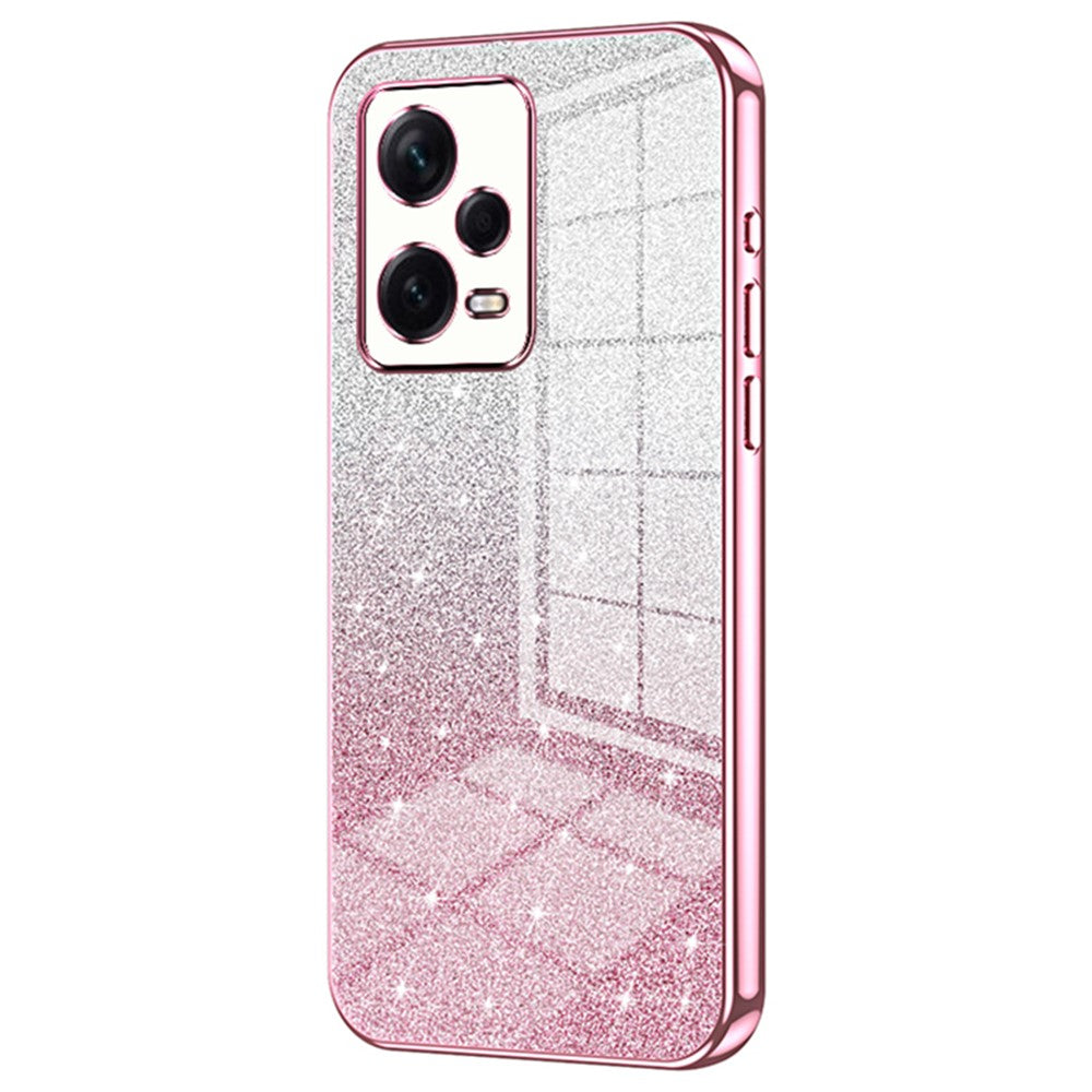 Back Shell for Xiaomi Redmi Note 12 Pro+ 5G Precise Cutout Gradient Glitter TPU Cell Phone Case