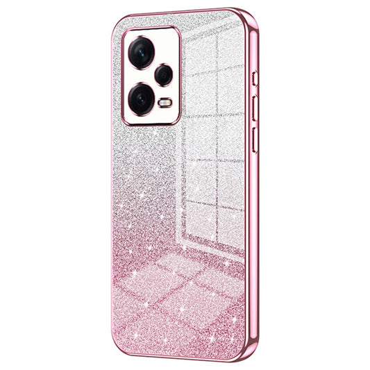 Xiaomi Redmi Note 12 Pro+ 5G Handyhülle – Back Shell Präzise ausgeschnittene TPU- mit Farbverlauf und Glitzer
