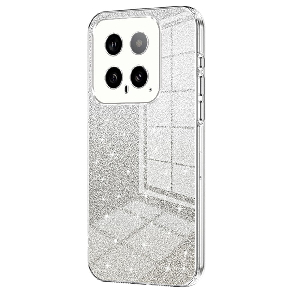 Back Protective Cover for Xiaomi 14 Precise Cutout Gradient Glitter TPU Cell Phone Case