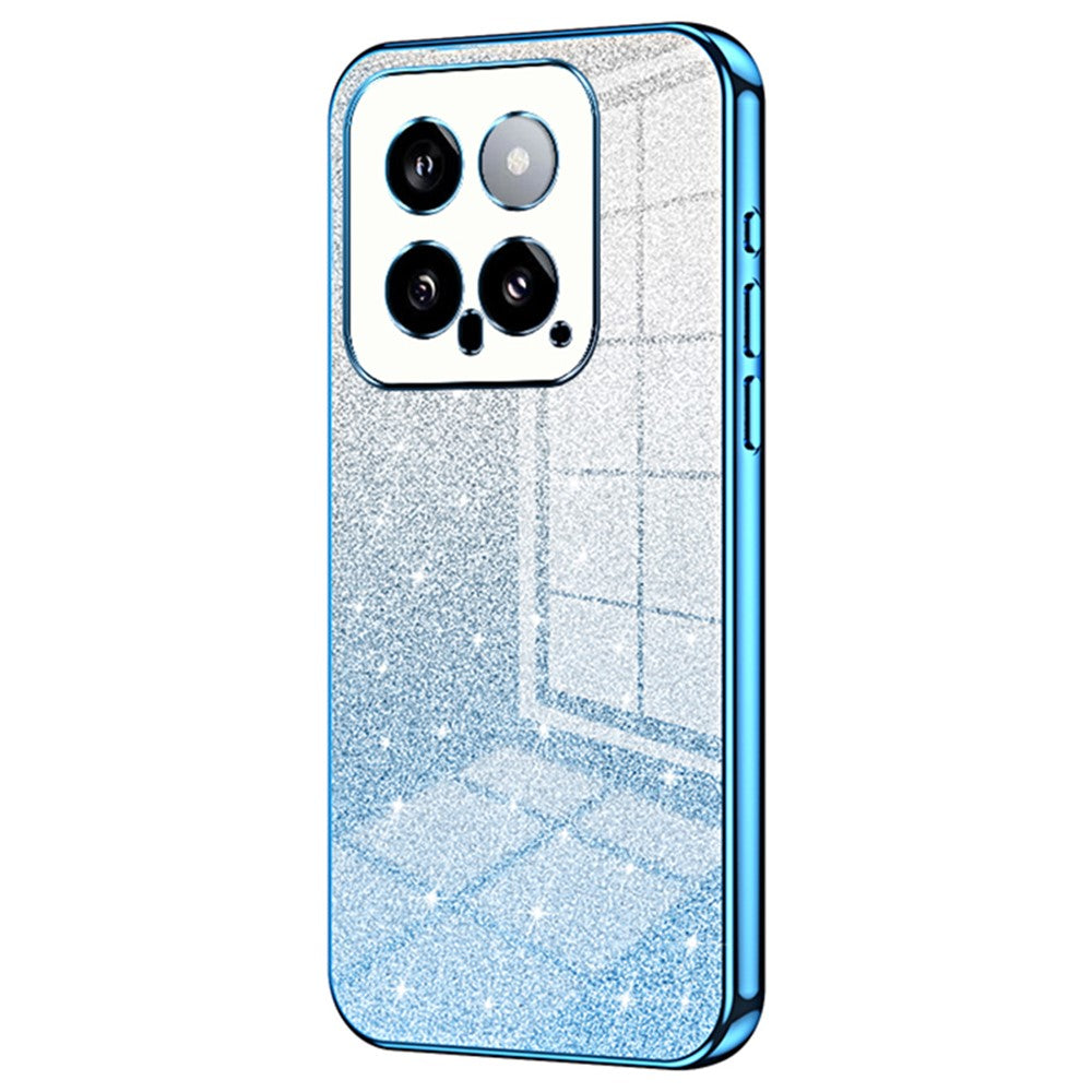Back Protective Cover for Xiaomi 14 Precise Cutout Gradient Glitter TPU Cell Phone Case