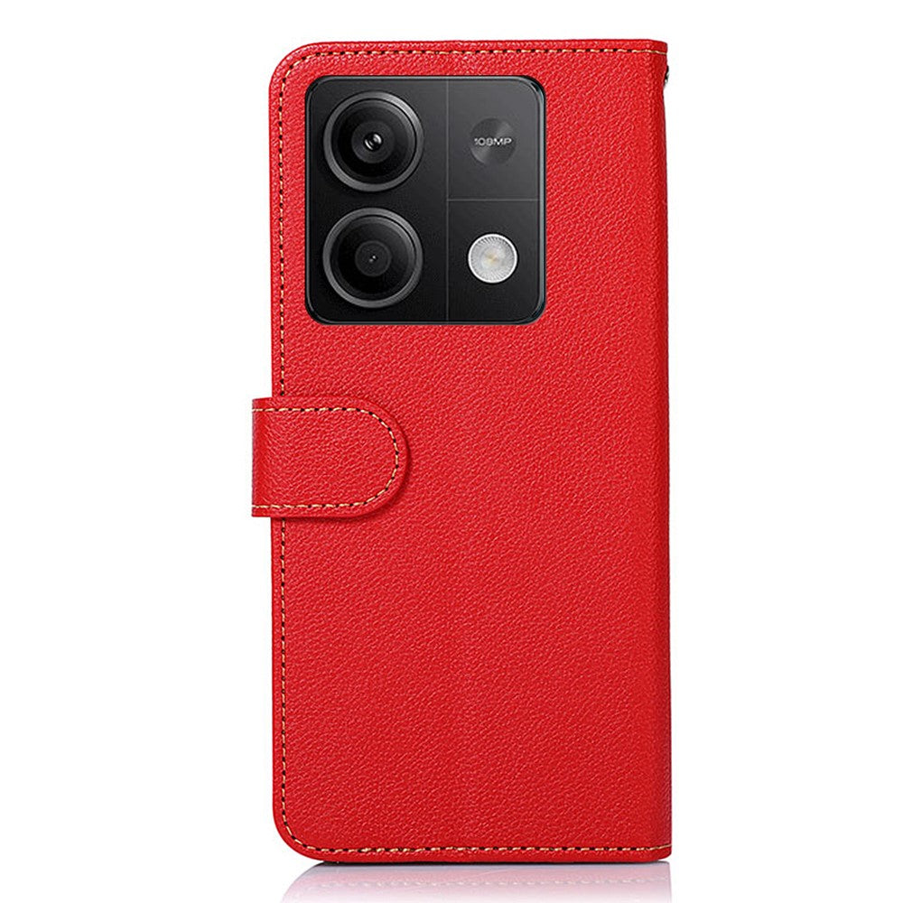 KHAZNEH For Xiaomi Redmi Note 13 5G / 13 5G (China) Cell Phone Case RFID Blocking Litchi Texture Protective Cover