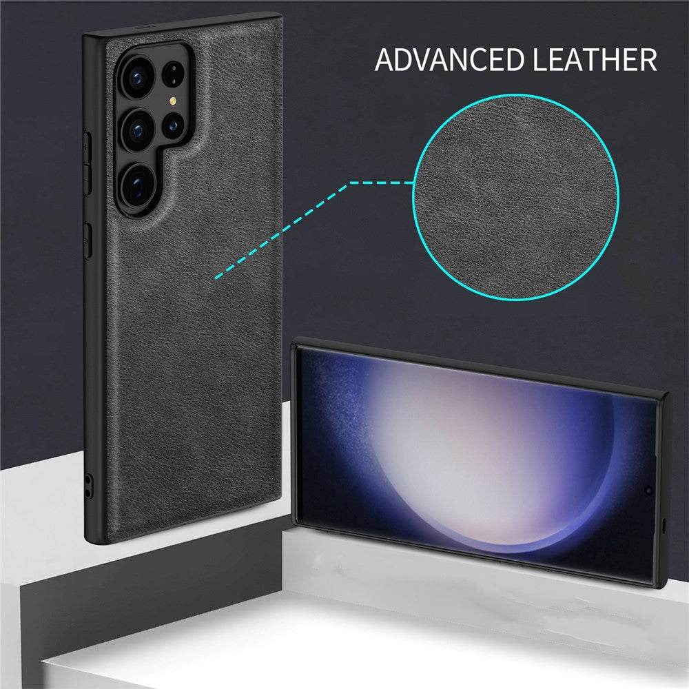 Galaxy S24 Ultra Lederhülle – stoßfest & einfarbig