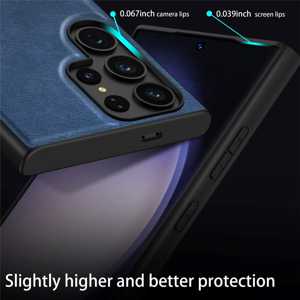Galaxy S24 Ultra Lederhülle – stoßfest & einfarbig