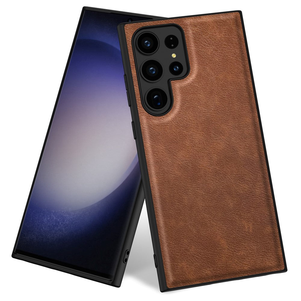 Galaxy S24 Ultra Lederhülle – stoßfest & einfarbig