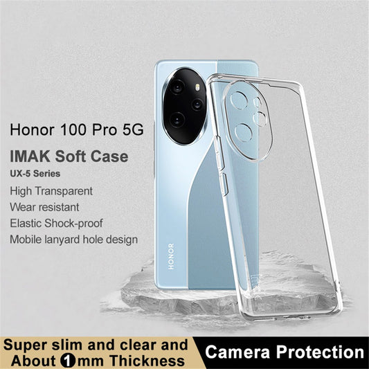Honor 100 Pro 5G Handyhülle – IMAK UX-5 Series aus weichem TPU mit transparenter Rückseite (schlankes Design)