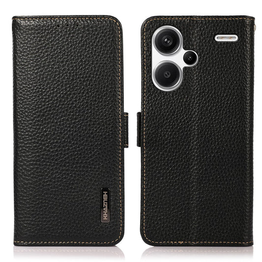 Xiaomi Redmi Note 13 Pro+ 5G Handyhülle – KHAZNEH Brieftaschen- mit RFID-Blockierung und Standansicht