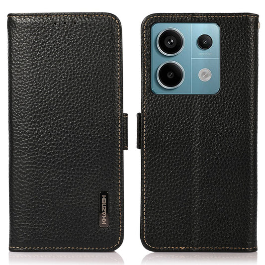 KHAZNEH For Xiaomi Redmi Note 13 Pro 5G / Poco X6 5G Case Litchi Texture RFID Blocking Phone Protector