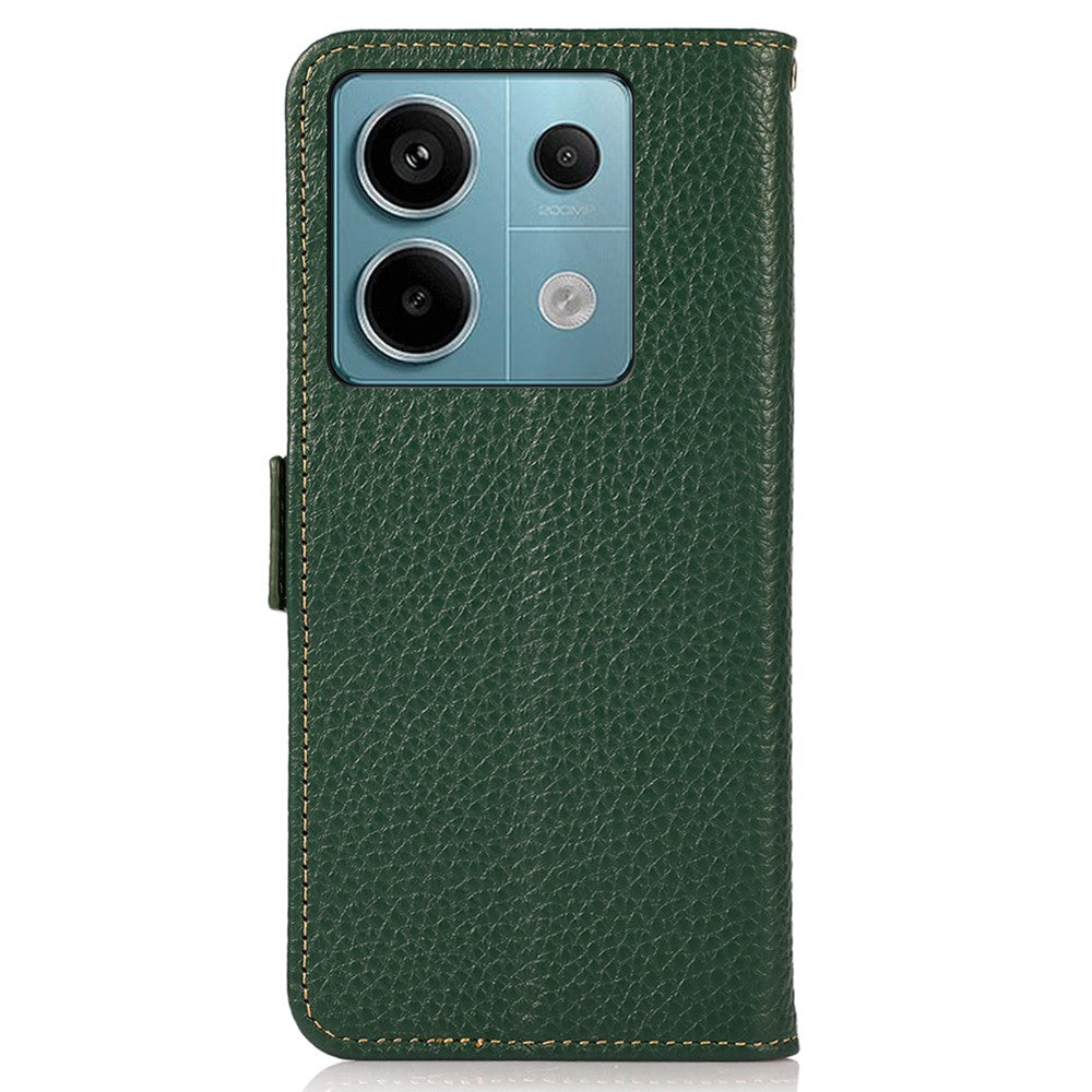 KHAZNEH For Xiaomi Redmi Note 13 Pro 5G / Poco X6 5G Case Litchi Texture RFID Blocking Phone Protector