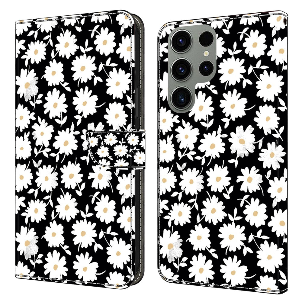 Galaxy S24 Ultra Wallet-Hülle mit 3D-Muster & Magnetverschluss
