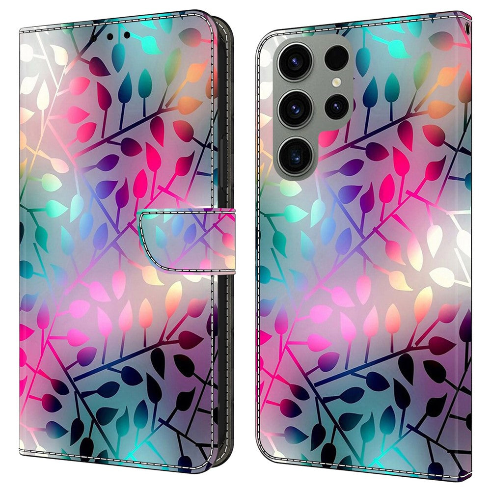 Galaxy S24 Ultra Wallet-Hülle mit 3D-Muster & Magnetverschluss