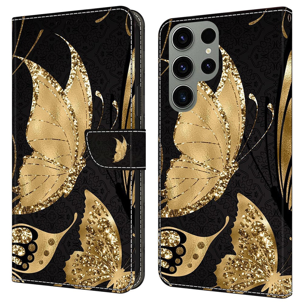 Galaxy S24 Ultra Wallet-Hülle mit 3D-Muster & Magnetverschluss