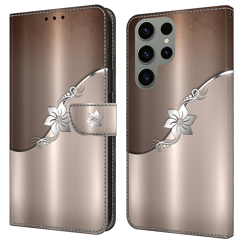 Galaxy S24 Ultra Wallet-Hülle mit 3D-Muster & Magnetverschluss