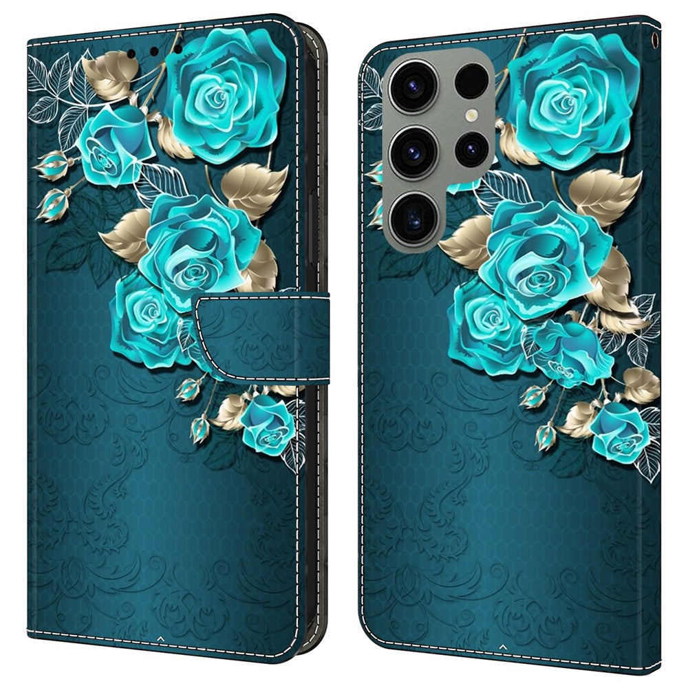 Galaxy S24 Ultra Wallet-Hülle mit 3D-Muster & Magnetverschluss